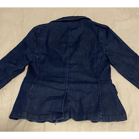 Sundance Catalog Dark Denim Blazer Womens Size 4 Casual Hipster Sport Coat - Picture 4 of 14
